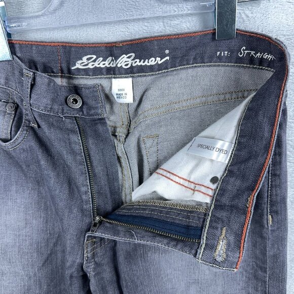 Eddie Bauer Straight Leg Jeans Specially Dyed Mid Rise Women's Gray Size 30X30 - Picture 5 of 12